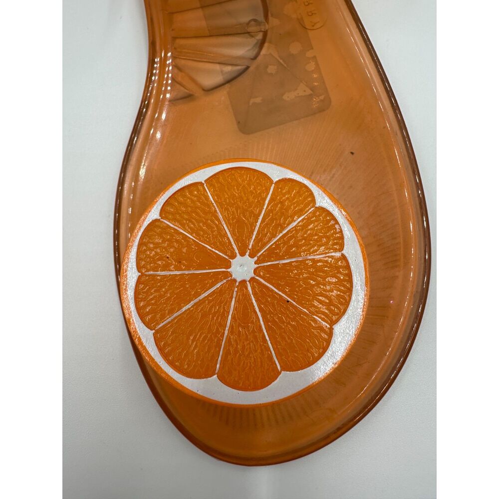 Katy Perry ORANGE Jelly Sandals Sz 8 May Be Scented Sandals w/ Straps EUC/ NWOT - Picture 8 of 9